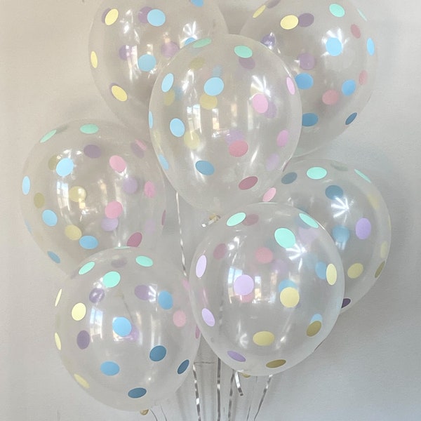 Matte Pastel Polka Dot Balloons/11 Inch Balloons/Pastel Rainbow Birthday/Unicorn Birthday/Ice Cream Birthday/Macaron/Donut Birthday