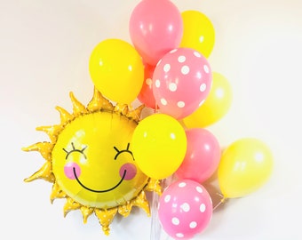 You Are My Sunshine Birthday Party Decorations/11 Inch Balloons/My Little Sunshine Party/Baby Shower Decorations/Girl First Birthday