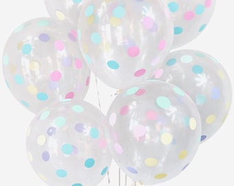 Pastel Rainbow Polka Dot Balloons, Carnival, Circus, Donut, Ice Cream Shop, Unicorn First Birthday Decorations, Baby Shower Decorations