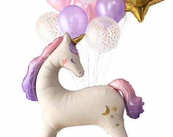 Decoraciones para fiesta de cumpleaños de unicornio, unicornio arcoíris, globo de unicornio, primer cumpleaños