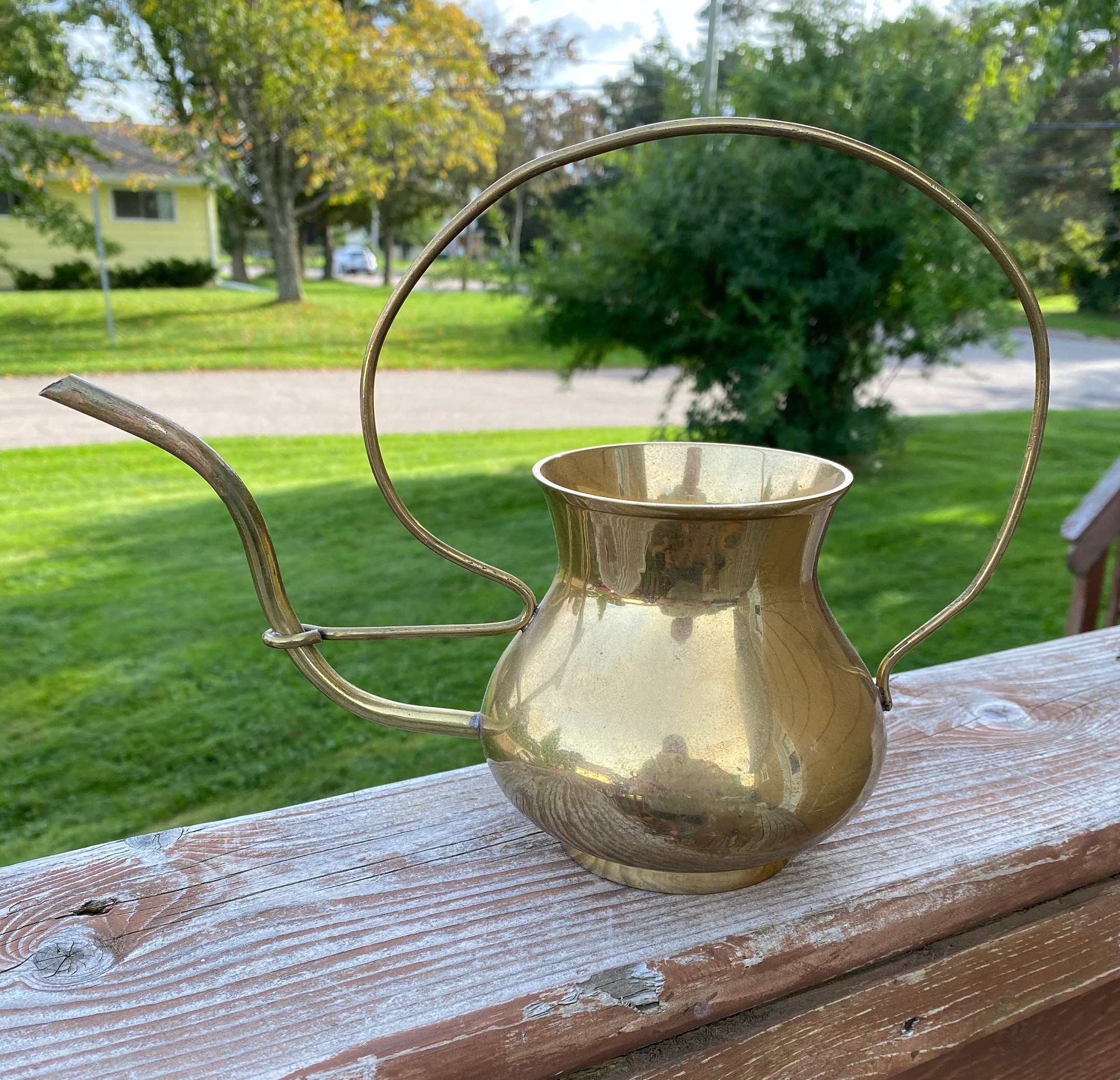 Vintage Mid Century Brass Watering Can, Etsy Canada