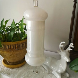 Empoli Italian Art Cased Glass Apothecary Jar, 16 inches Large Vintage