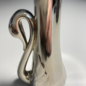 Vintage Silver Swan Art Deco Vase, Silver plated fluted Bud Vase ,Home Decor , Flower Vase Not Polished I will leave that up to the buyer image 2