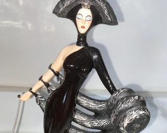 House of Erte Symphony In Black Limited Edition Sculpture Figurine Franklin Mint