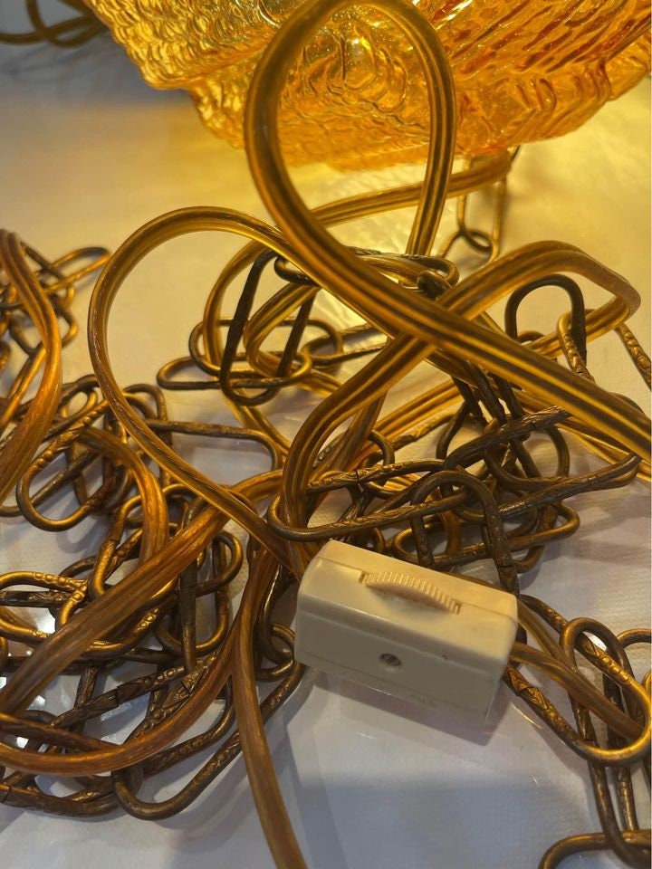 Light Fixture/ Chain Chandelier in Gold & Black Unique and Striking