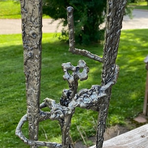 Rare Mid-Century Brutalist Candlestick from Italy. Brutalist Sculptural 1970 Candle Holder, Metal Cast| Sculpture Candle Holder