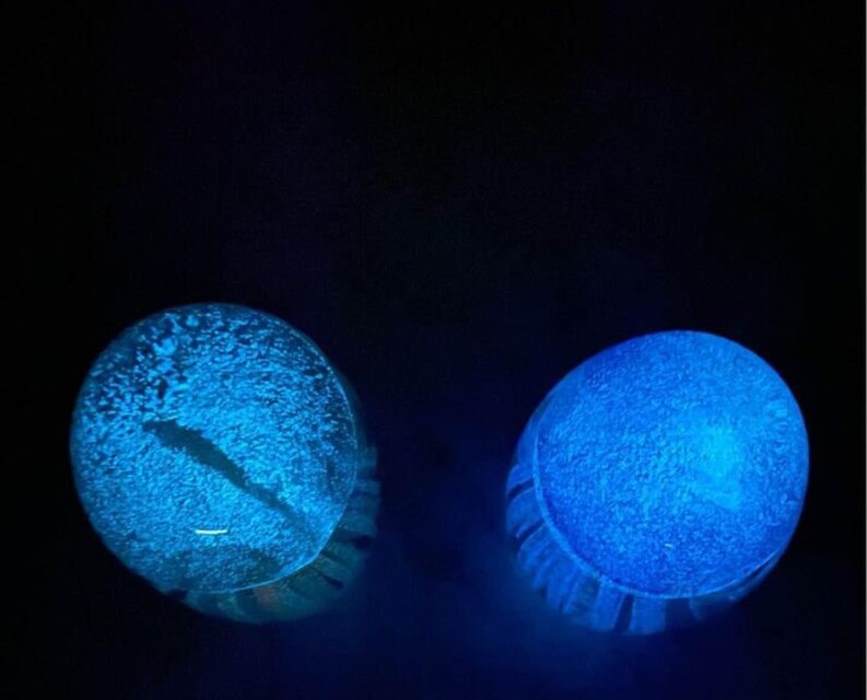 Vintage Art Glass Jellyfish Paperweight Controlled Bubbles Glow in Dark ...