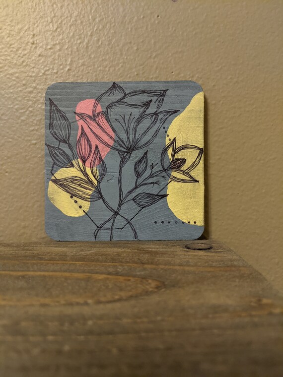 Floral Wooden Decor Etsy