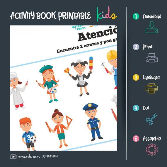 learn the occupation for children printable pdf activity etsy