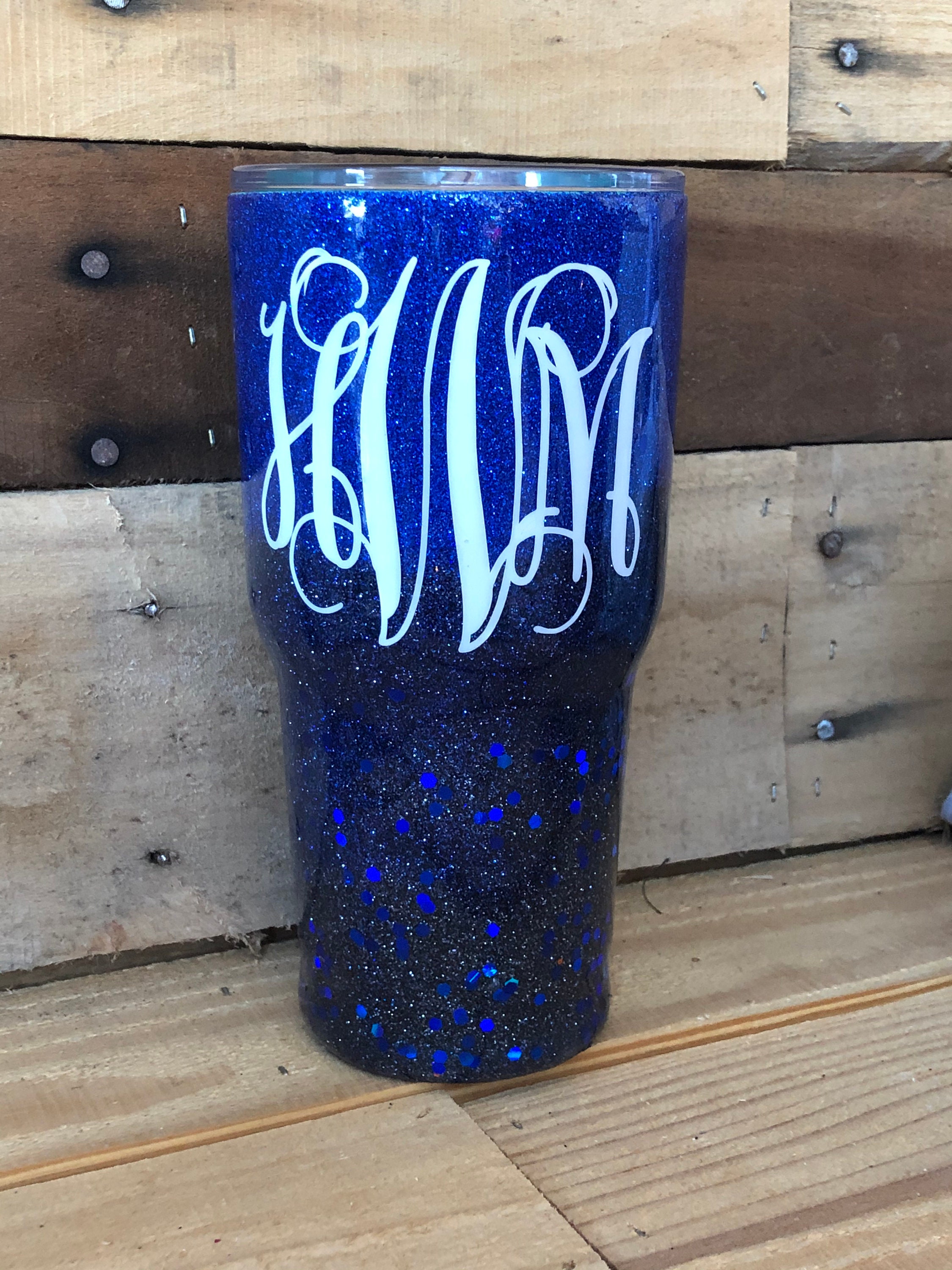 Black and Blue Glitter Epoxy Cup Etsy