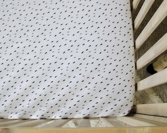Lenzuolo con angoli per culla in cotone con gocce di pioggia astratte, lenzuolo per cameretta moderno, biancheria da letto per bambini in bianco e nero, per maschietti e femminucce, genere neutro