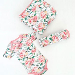 Peony and Rose OEKO-TEX Cotton Crib Sheet Mini Crib Sheet Bassinet Sheet Changing Pad Cover Swaddle Blanket Quilted Baby Blanket for Girl
