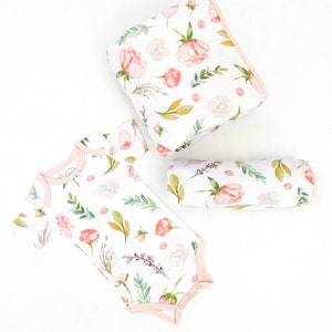 Peony OEKO-TEX Cotton Crib Sheet Mini Crib Sheet Bassinet Sheet Changing Pad Cover Swaddle Blanket, Quilted Baby Blanket Floral Baby Girl