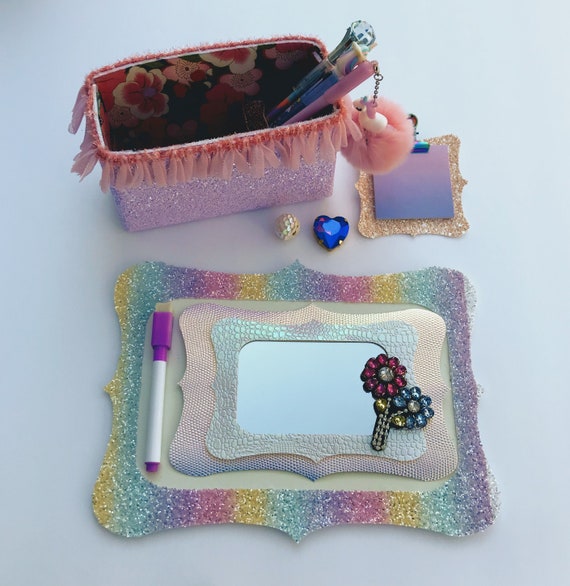 Locker Decor Set Includes Mirror Dry Erase Board Pens Etsy
