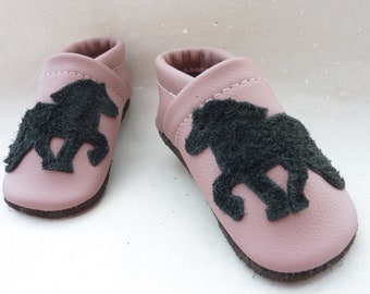 Crawling shoes, leather slippers, crawling slippers, Icelandic, first walker shoes, leather baby shoes, Iceland horse, baby shoes with tolter, crawling shoes