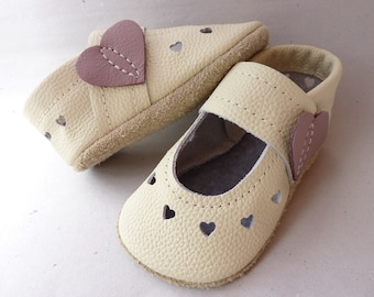 Baptism shoes baby, crawling shoes heart, leather slippers baby, baptism shoes, sandals, walking shoes, Pumi slippers, Pumi slippers, Pumi, summer,