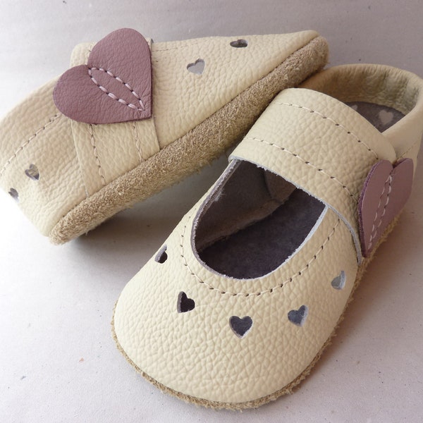 Taufschuhe Baby, Krabbelschuhe Herz, Lederpuschen Baby, Taufschuhe,Sandale, Lauflernschuhe,Pumi-Puschen, Pumipuschen, Pumi, Sommer,