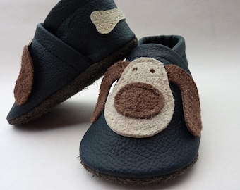 Crawling shoes, leather slippers, crawling slippers, dog, pumi slippers, pumi slippers, dog slippers