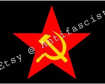 Bandera del proletariado socialista Banner 3x5Ft (2) Socialismo Comunismo Logotipo de la estrella de la hoz y el martillo Clase trabajadora comunista Trabajadores industriales urbanos