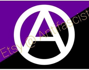 Feminismo Anarcha (2) Bandera grande de 3x5 pies Anarcha-Feminismo Feminista Antifascista Antifa Derechos de las Mujeres Pro-Feminista Pro-elección Pro Aborto