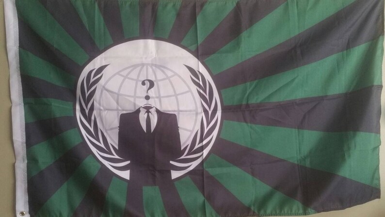 Anonymous Old School 2 Flag Banner 3x5Ft CyberPunx image 2