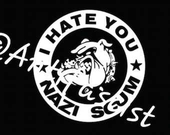 I Hate You Nazi Scum FLAG 3X5FT Antifascist Antifa Anti-nazi Anarchist Anarchy Anti-fascism