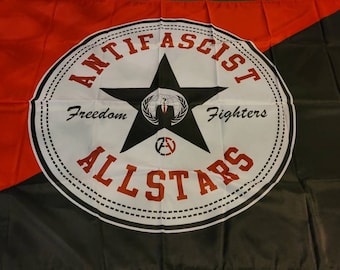 Bandera de Allstars Anonymous Antifascists 3 x 5 pies Antifa Antinazi Anarquista Anarquía Antifascismo