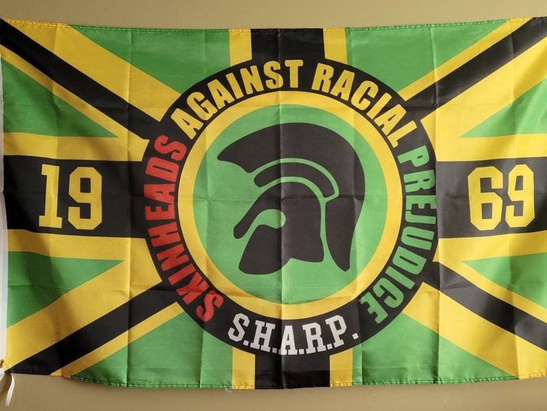 Skinheads Against Racial Prejudice SHARP 1969 3 Flag Banner 3x5Ft S.H.A.R.P. Punk Oi Hardcore Alternative Antifa Antifascist symbol flag image 2