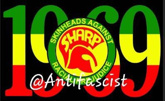 Skinheads Against Racial Prejudice SHARP 1969 (2) Flag Banner