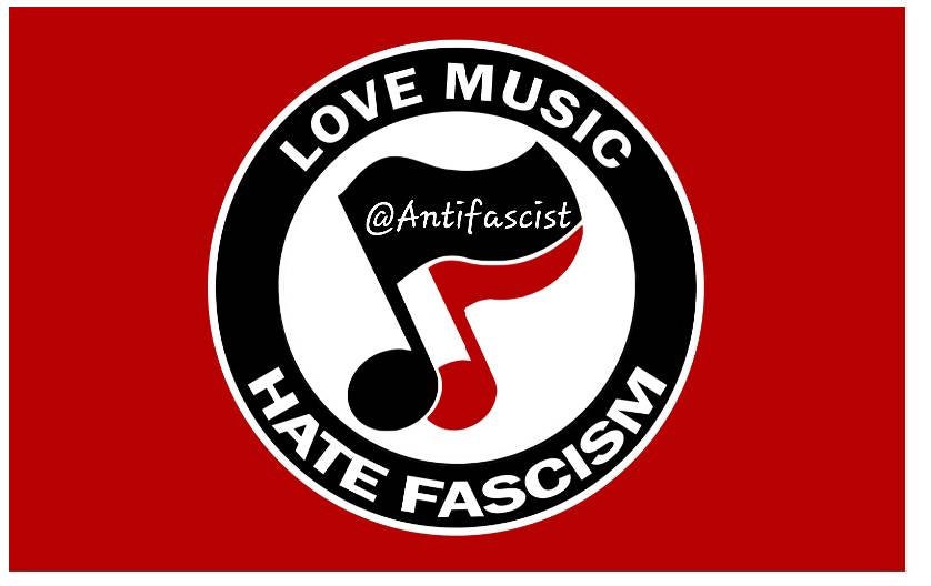 Love Music Hate Fascism Flag Banner 3x5ft Antifa Antifascist Etsy