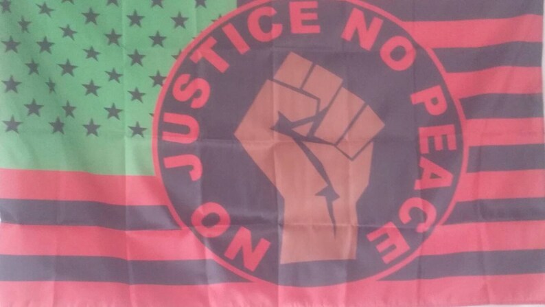 Black Lives Matter No Justice No Peace 5 Afro American Flag Banner 3x5Ft Anti-racist Anti-fascism Human Panthers #BLM #BlackLivesMattters