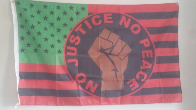 Black Lives Matter No Justice No Peace 5 Afro American Flag Banner 3x5Ft Anti-racist Anti-fascism Human Panthers #BLM #BlackLivesMattters