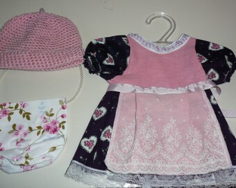 Doll clothes: dirndl for baby doll 40-43 cm