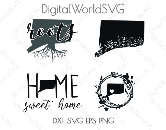 Connecticut State Digital File Home Sweet Home Cut File Etsy
