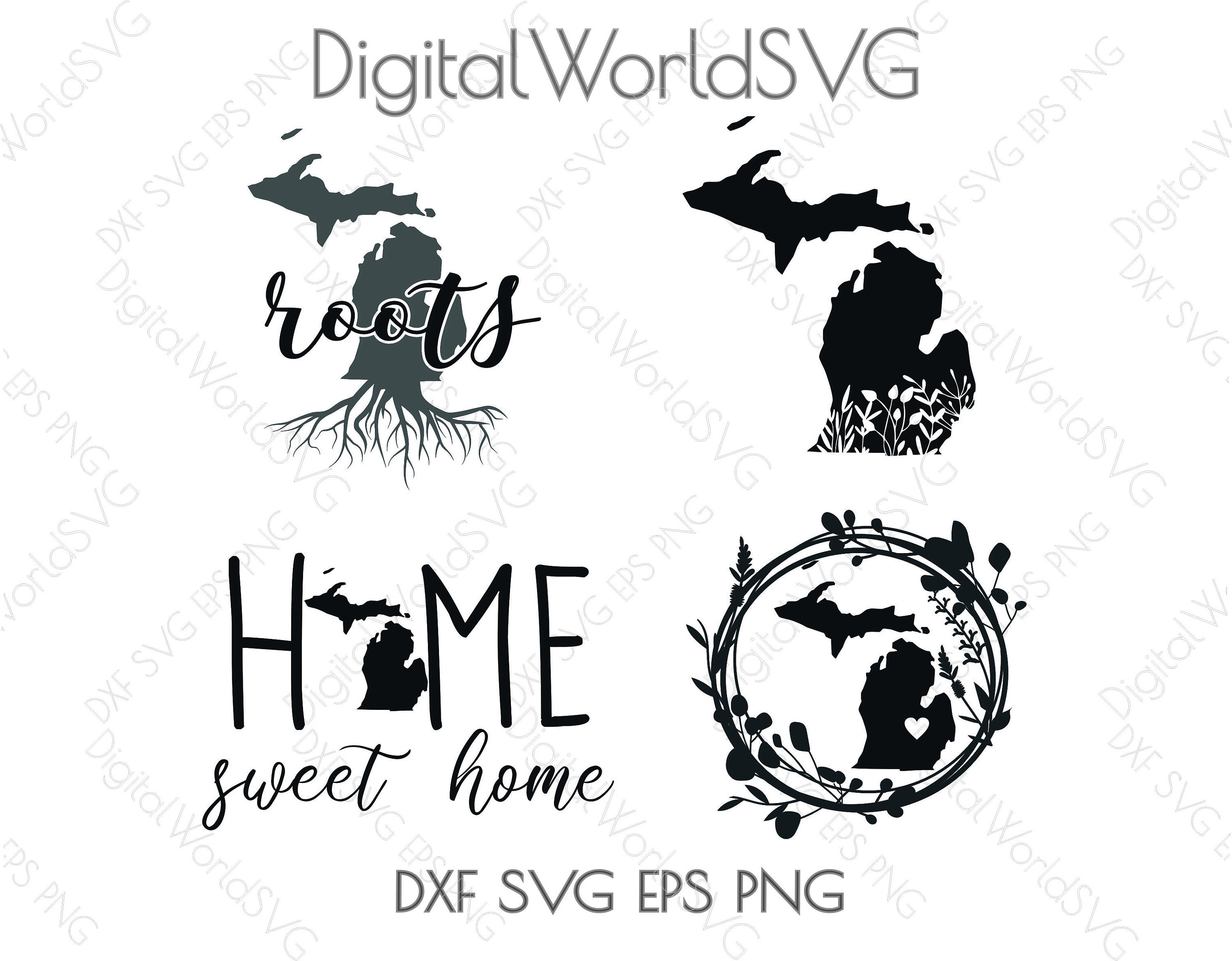 Download Michigan state digital file svg png dxf eps Cut file for | Etsy