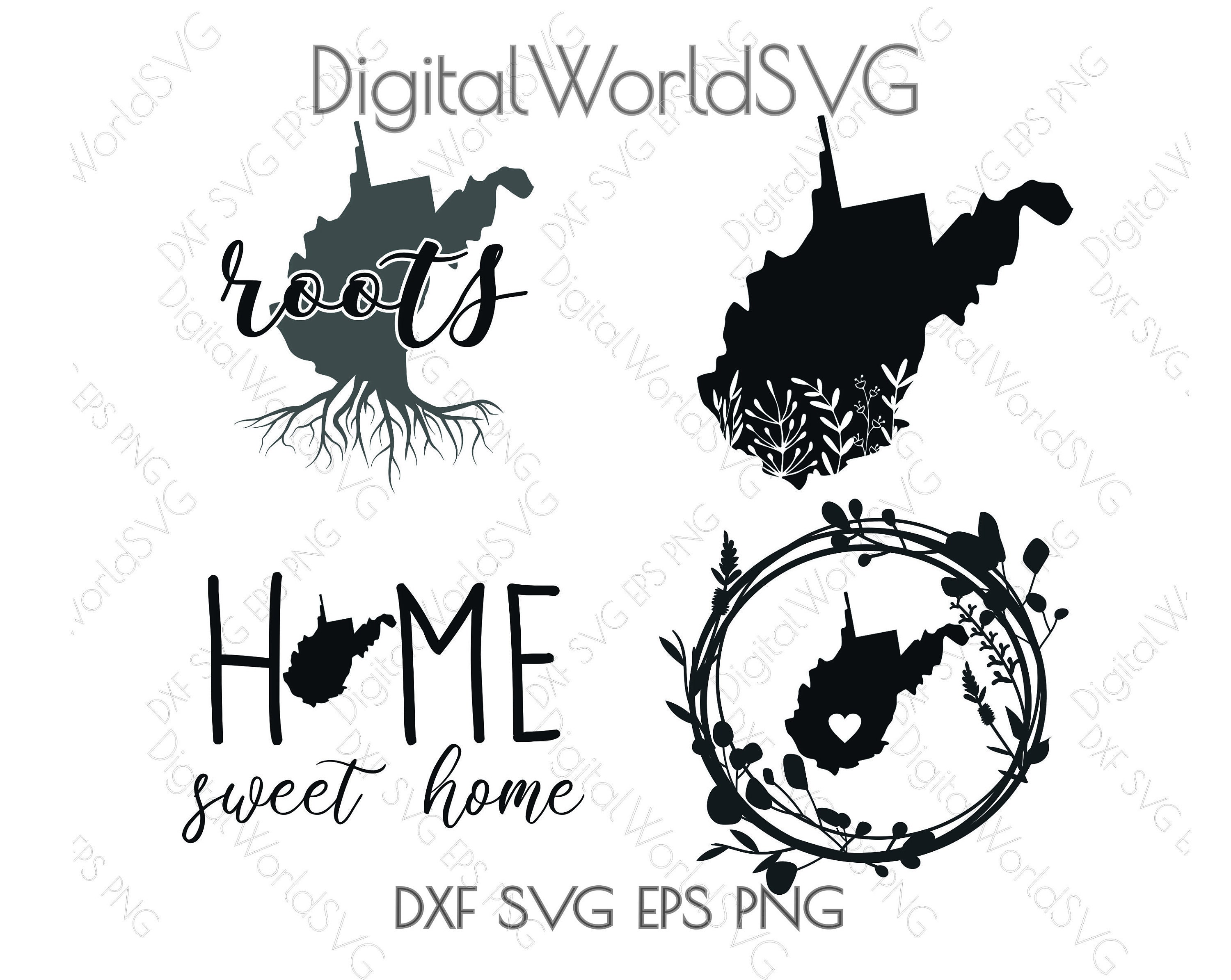 West Virginia State Digital File Svg Png Dxf Eps Cut File for - Etsy Canada