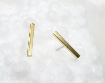 CHOPSTICKS - minimalist brass studs - nickel-free in the form of small rods - 12 x 1 mm