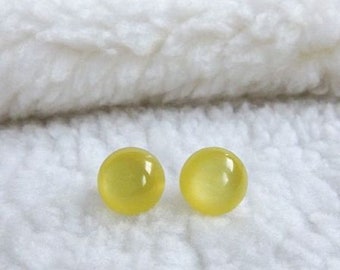YELLOW DOTS - yellow stud earrings 925 silver