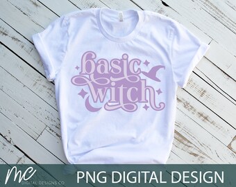 Basic Witch Purple Halloween PNG - Sublimation Design Download - DTG - Impression à la demande - sorcière png - Halloween png - png effrayant