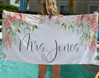 Bride Beach Towel - Personalized Beach Towel - Beach Towel Personalized - Bride Towel - Personalized Future Mrs - Bridesmaid Gift