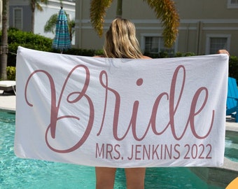 Bride Beach Towel - Personalized Beach Towel - Beach Towel Personalized - Bride Towel - Personalized Future Mrs - Bridesmaid Gift
