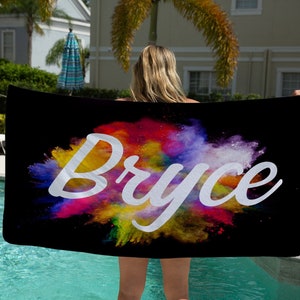 Kids Beach Towel, Adult Beach Towel Personalized, Pool Towel Favors For Kids, Custom Pool Towel, Birthday Gift For Her, Gift For Him