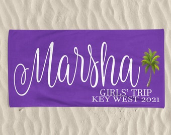 Girls Trip, Girls Trip Gifts, Personalized Beach Towel, Girls Trip Customizable, Bridal Party Gifts For Wedding Day, Beach Wedding Favors