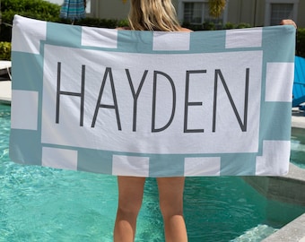 Personalized Beach Towel – Custom Name Poolside Towel