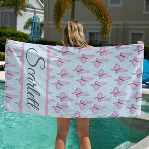 Butterfly Beach Towel Personalized, Customized Beach Towel, Butterfly Gifts, Kids Beach Towel, Girls Beach Towel, Birthday Gift, Adult Towel