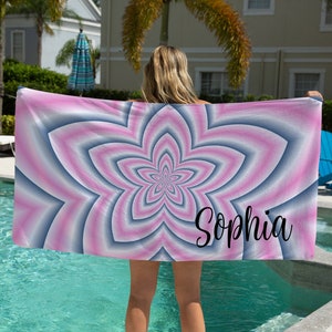Retro Beach Towel, Personalized Boat Accessories, Boat Dock Gifts, Gifts For Boat Owners, Customized Beach Towel, Kids Beach Towel, Adult