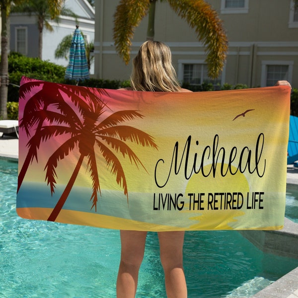 Retirement Beach Towel, Retirement Gift For Men, Unique Retirement Gifts, Retirement Gifts For Teachers, Best Retirement Gifts, Personalized