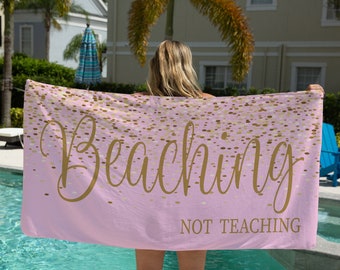 Personalized Beach Towel, Teacher Retirement Gift, Teacher Appreciation Week, Future Teacher, Teacher Retirement Gifts For Women, Customize