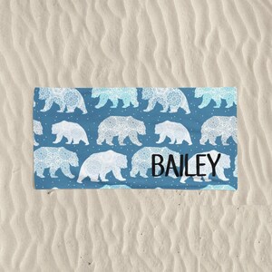 Bear Towel, Beach Towel Personalized, Child Beach Towel, Birthday Gift, Custom Pool Towel, Personalized Beach Towel Kids, Large Beach Towel