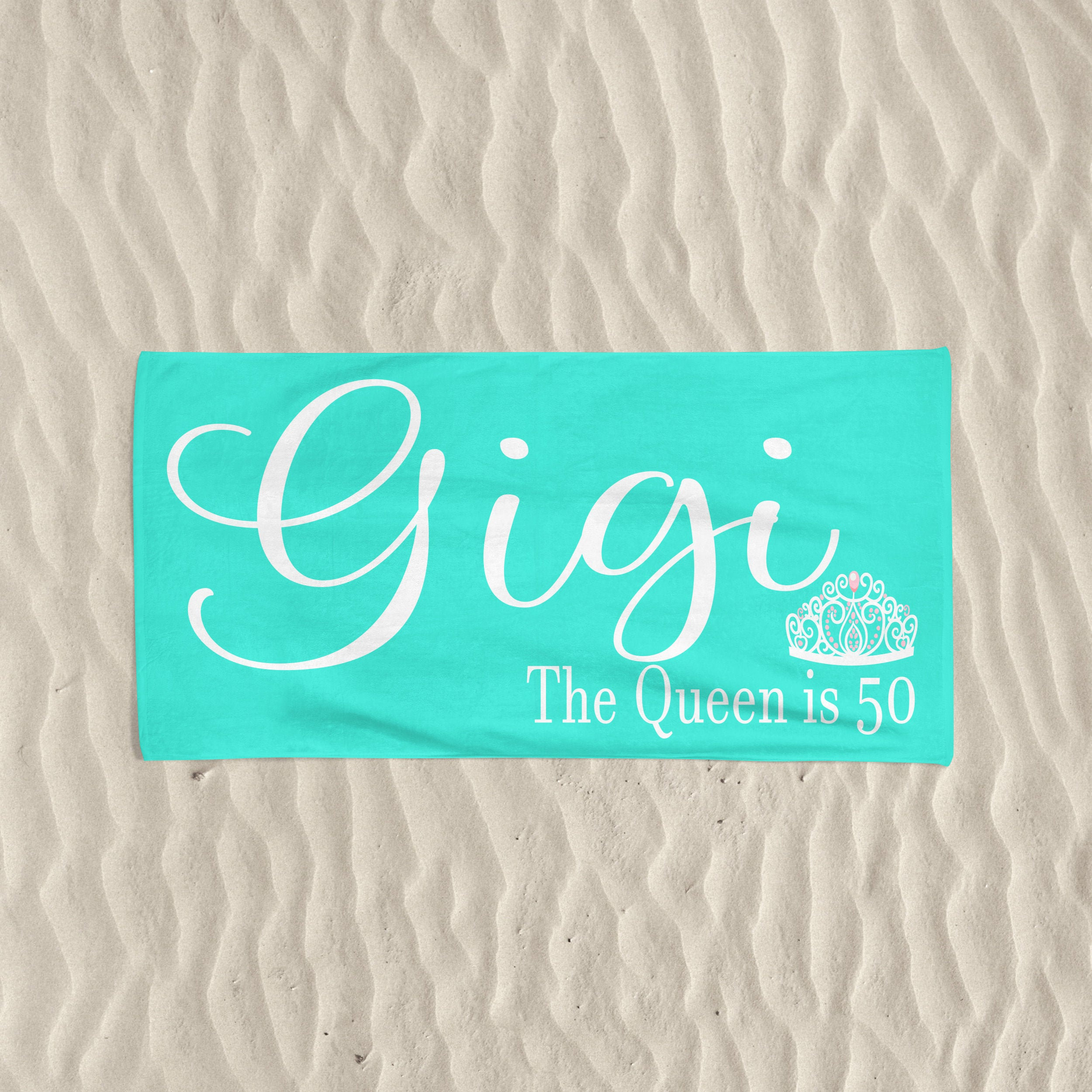 50th Birthday Gift For Women Personalized Beach Towel Girls Etsy